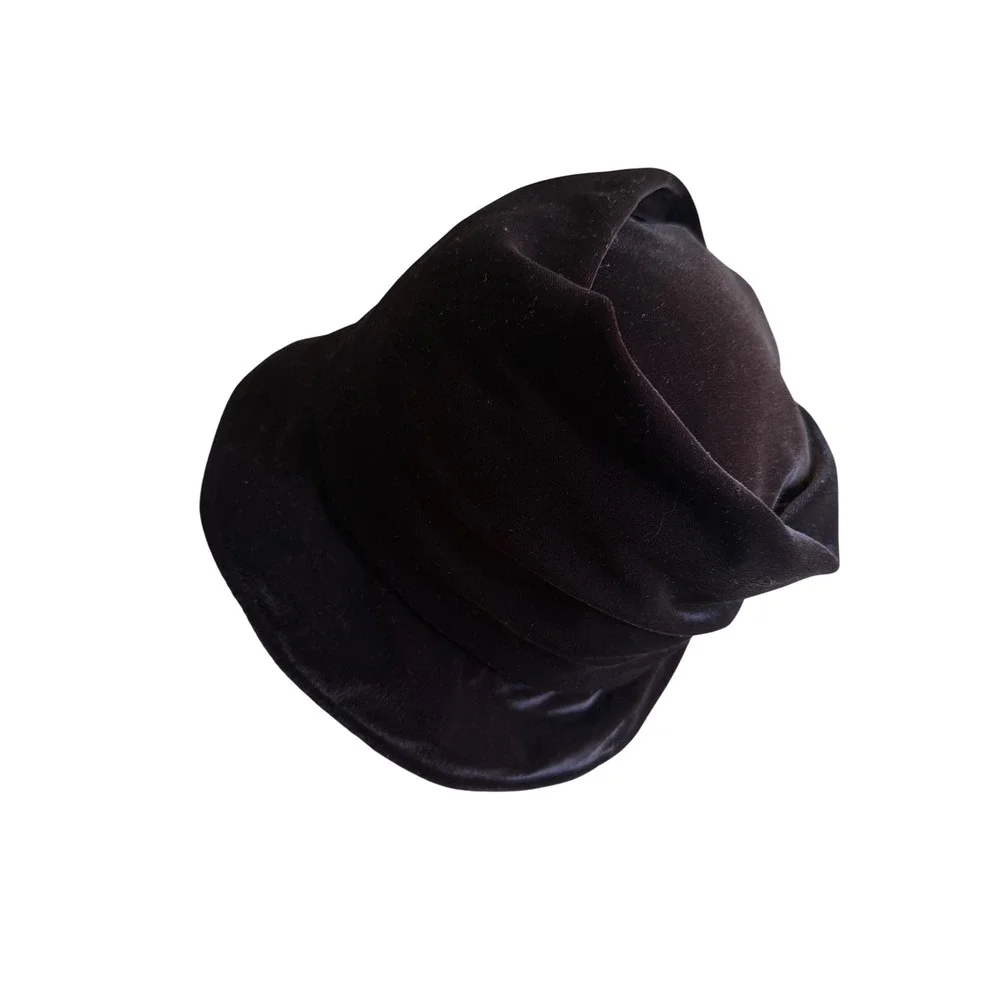 Ben Berge Bucket Hat Black Velvet Luxury Collection Lined Vintage Style Cloche